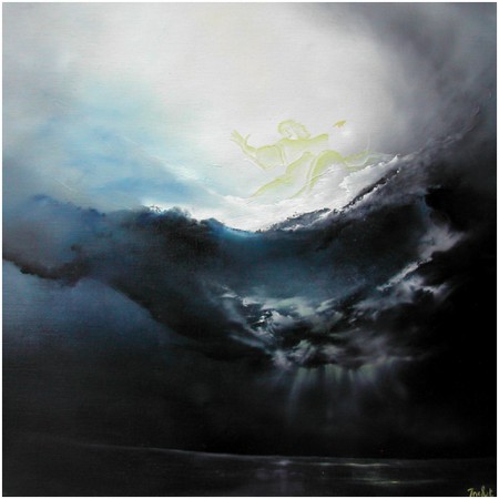 "Ciel-terre" huile (60x60cm) (n°h18) :  360 €